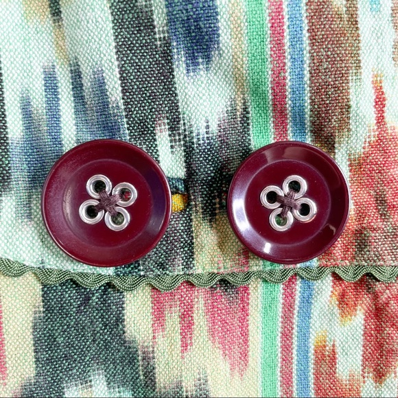 Taikonhu Women Short Sleeve Patterned Waist Jacket Blazer Sz 6 Pockets Buttoned - Picture 4 of 5